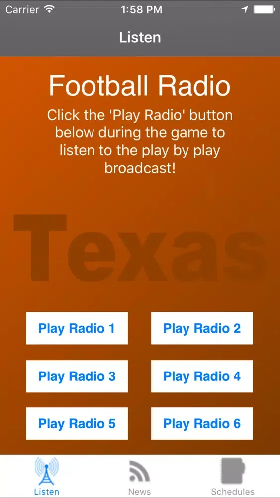 Texas Football - Sports Radio, Scores & Schedule Ekran Görüntüleri