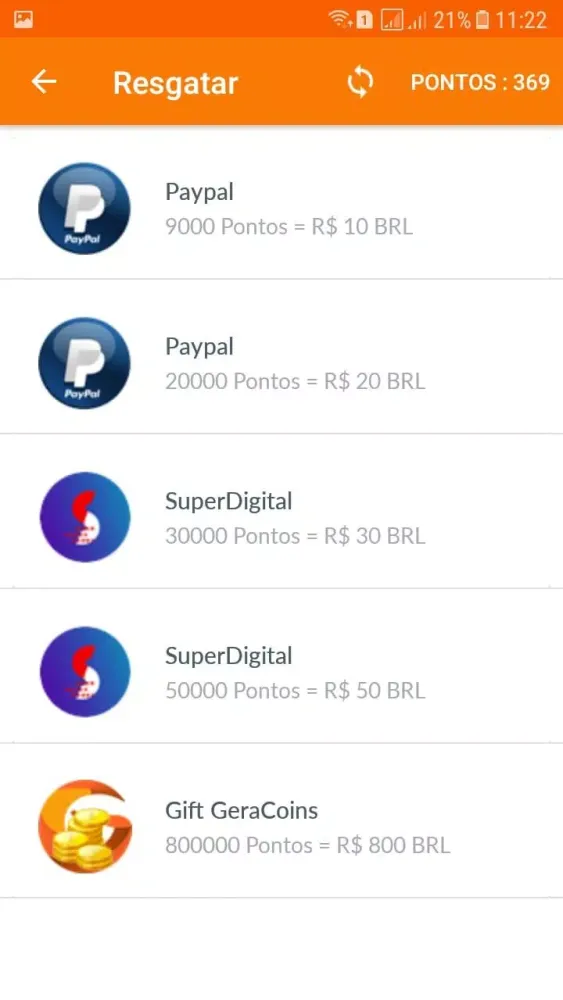 Screenshot di GeraPoints