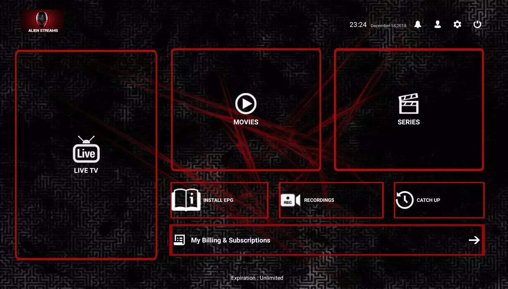 Alien Streams TV Screenshots