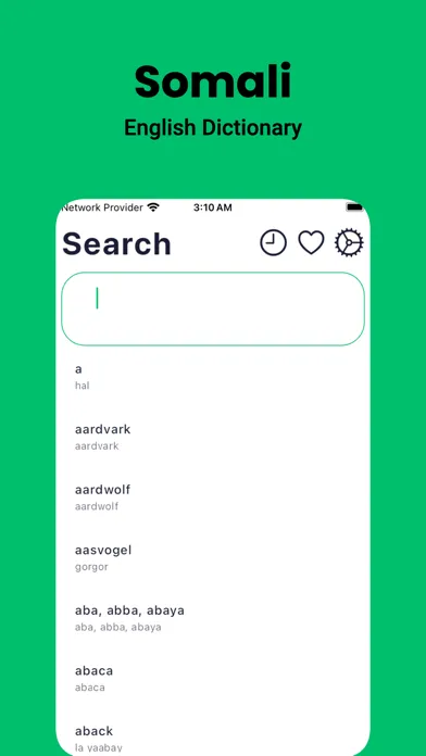 Tangkapan layar Somali Dictionary - Dict Box