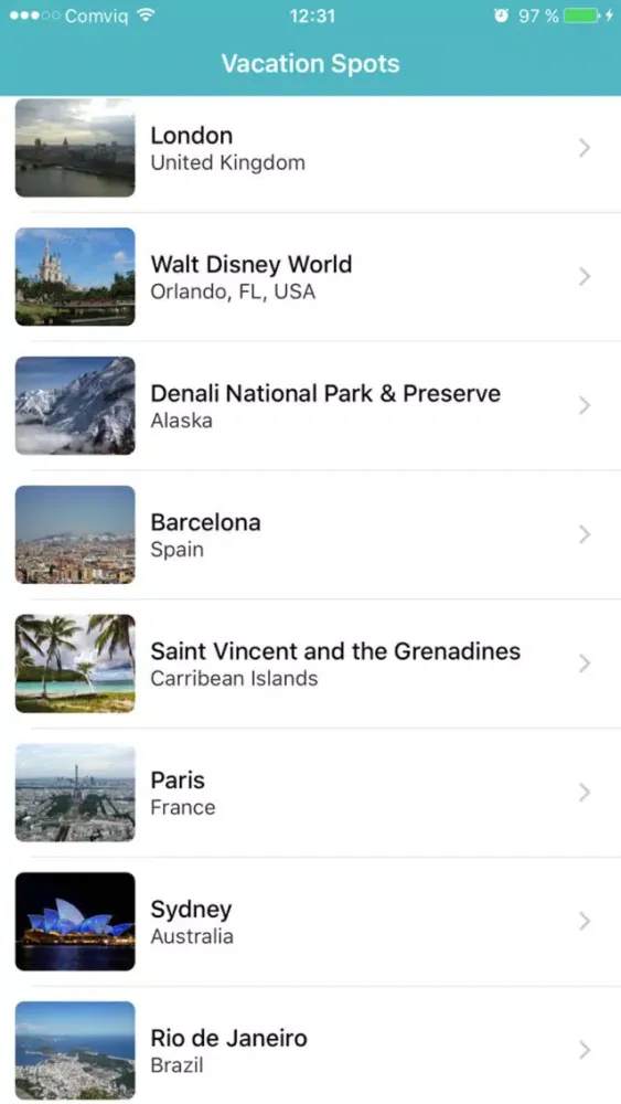 Zrzuty ekranu Vacation Spots