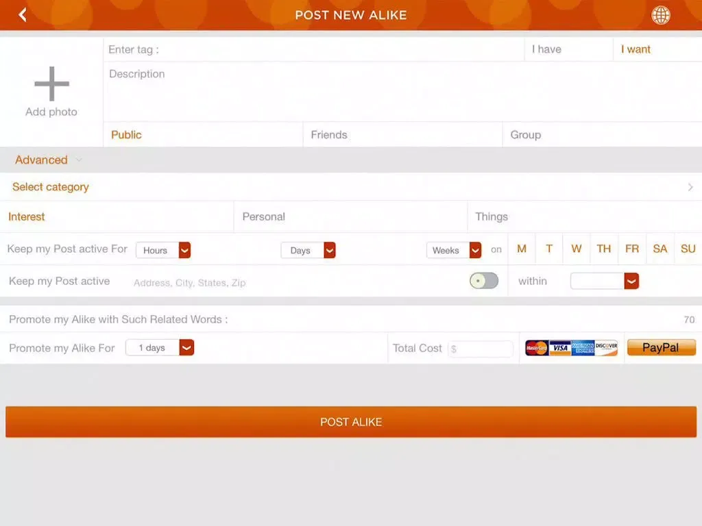Alike - search iT by proximity ! iPad 應用截圖