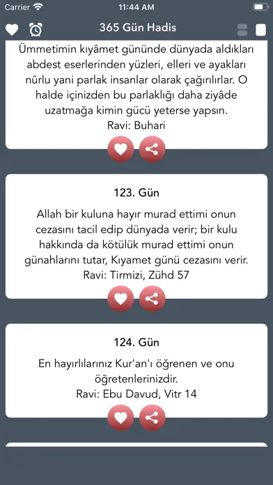 Capturas de tela do 365 Gün Hadis