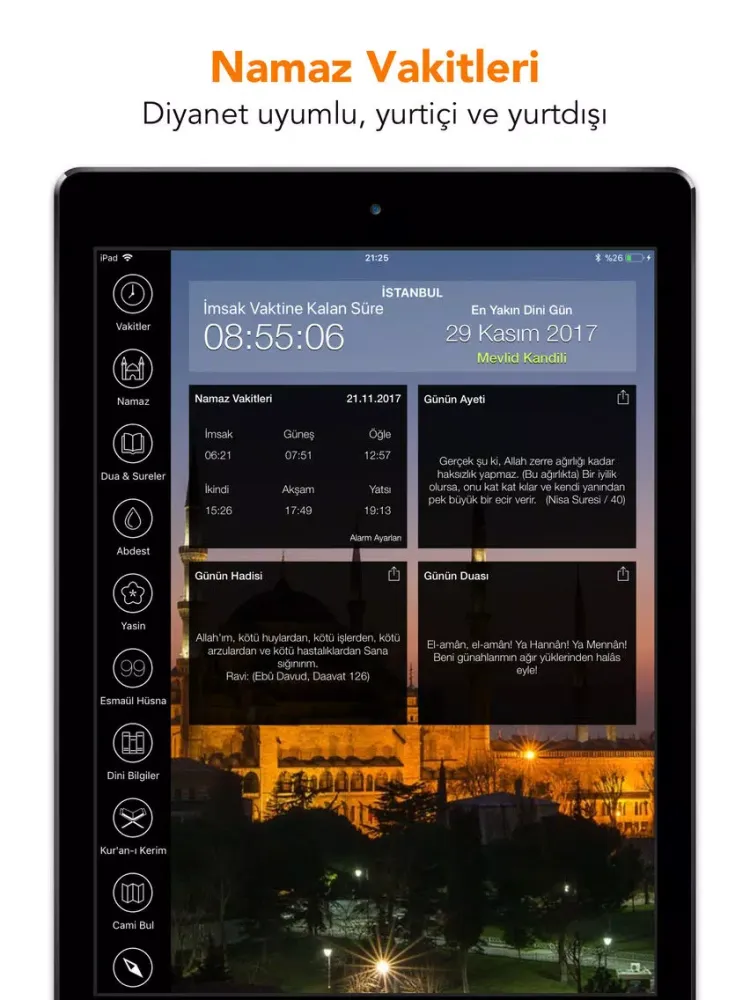 İslam Vakti Pro - Namaz Vakti iPad  Screenshots