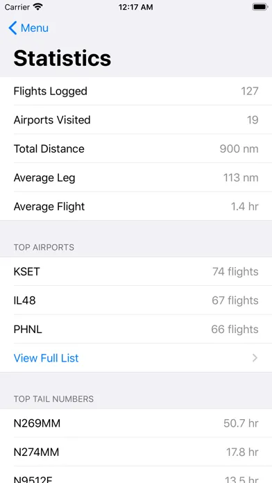 Screenshot di dBrief — Pilot logbook