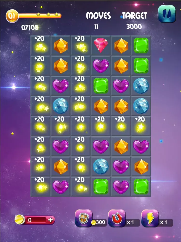 ภาพหน้าจอของ A Diamond Explorer Swappy iPad 
