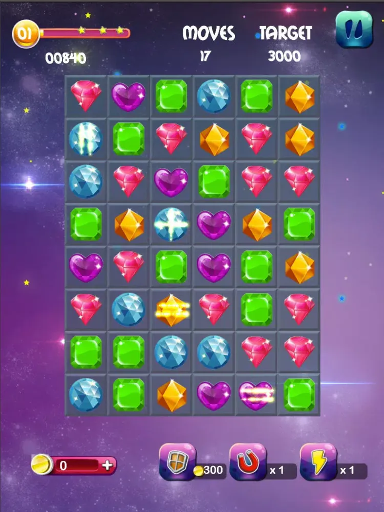 ภาพหน้าจอของ A Diamond Explorer Swappy iPad 