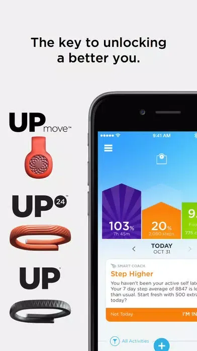 UP® for UP Move™, UP24™, and wired UP® bands Screenshots