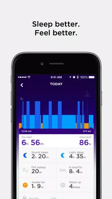 UP® for UP Move™, UP24™, and wired UP® bands Screenshots