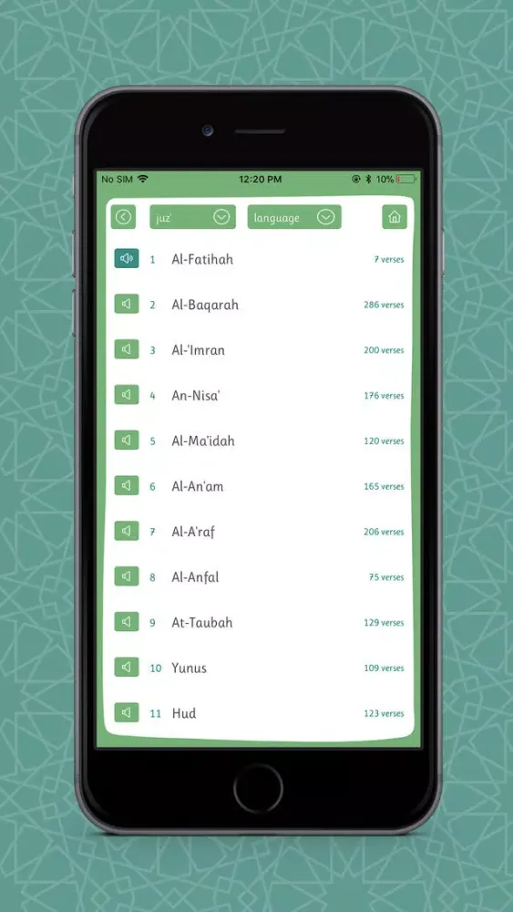 Ảnh chụp màn hình của Quran First