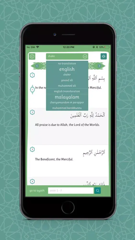 Ảnh chụp màn hình của Quran First