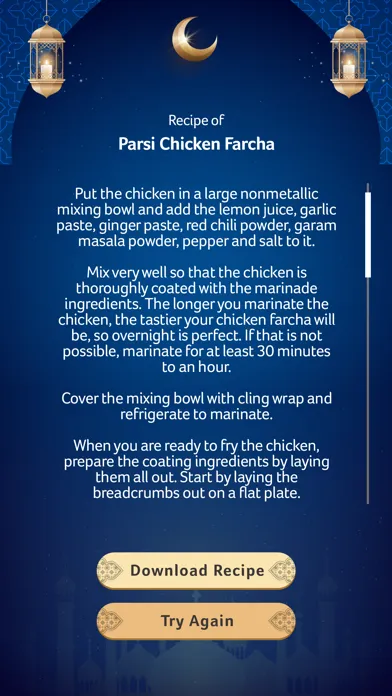 Ảnh chụp màn hình của Ramadan AI Recipe Generator