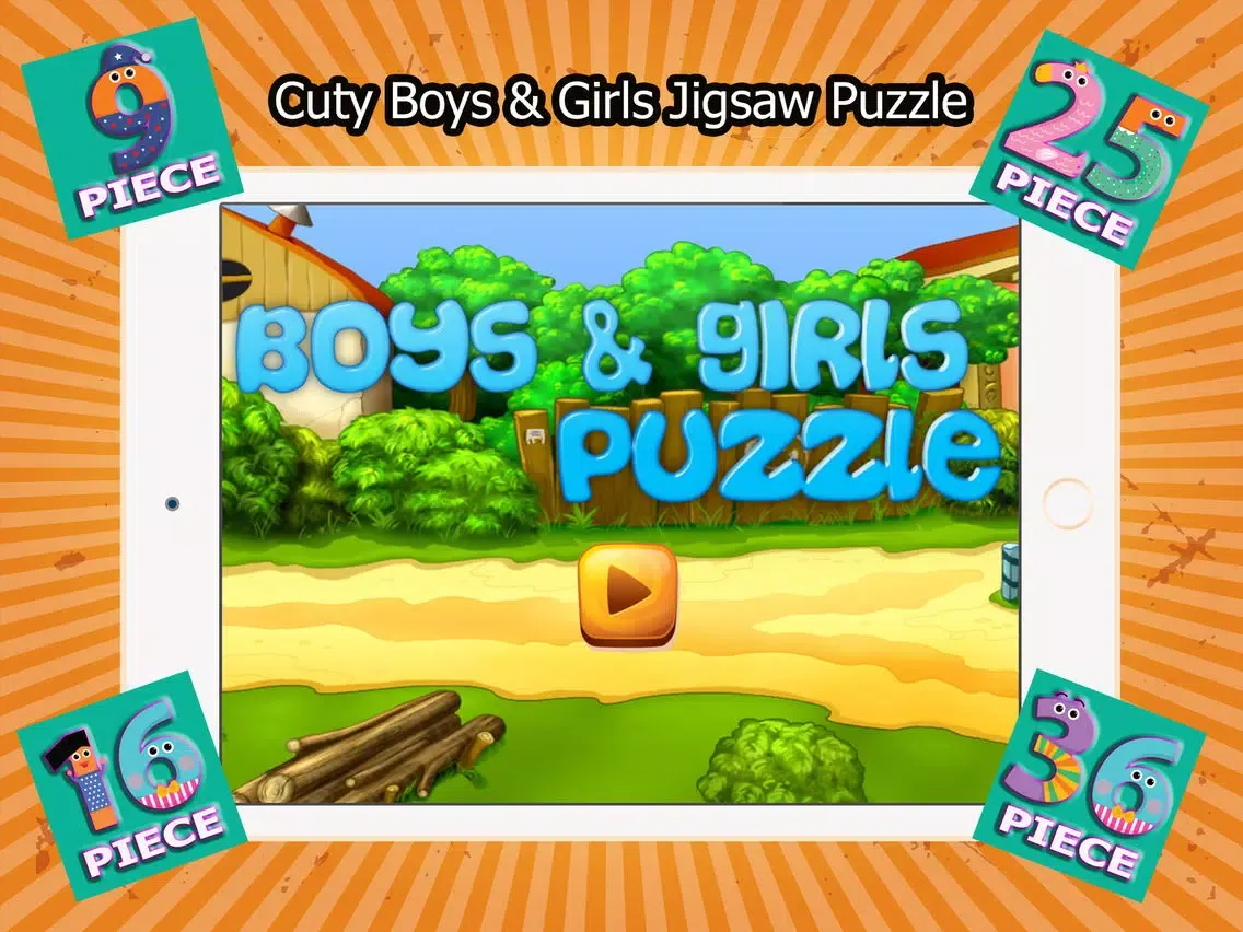 Cutey Boys And Girls Jigsaw Puzzle iPad  스크린샷