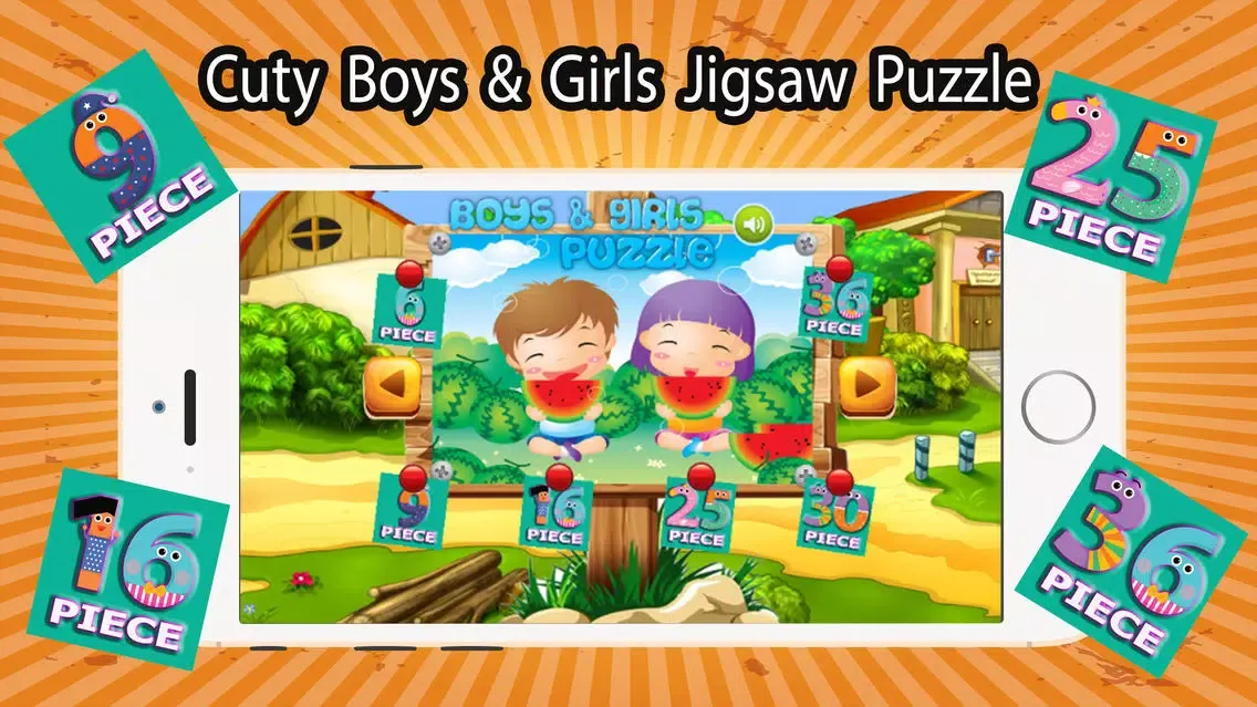 Cutey Boys And Girls Jigsaw Puzzle 스크린샷
