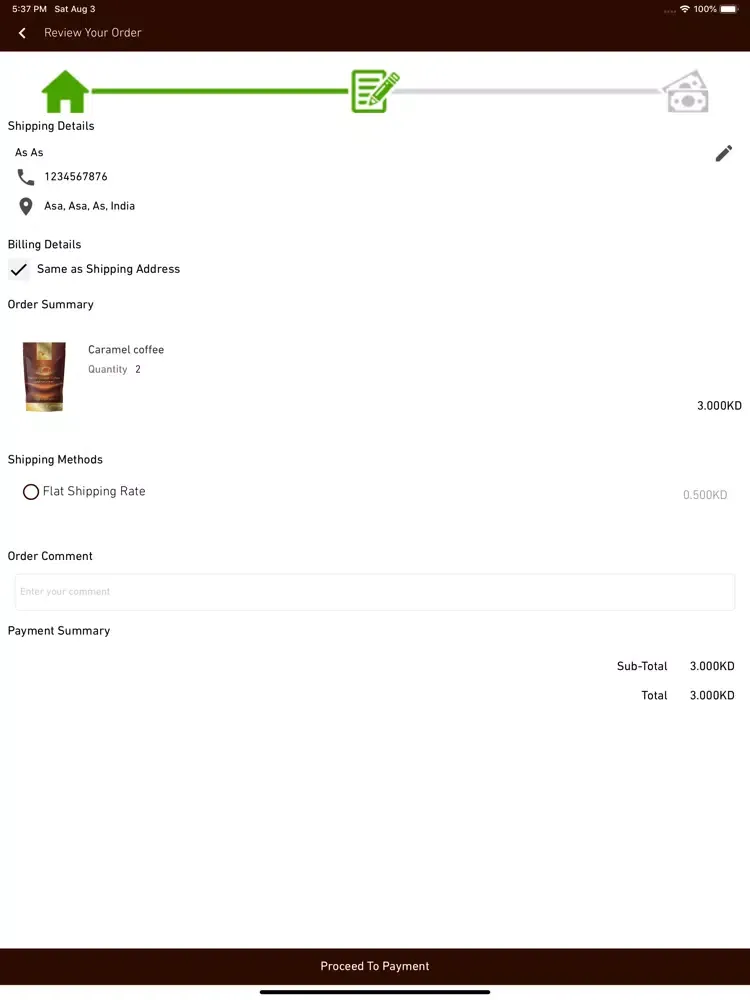 Ảnh chụp màn hình của Aljazeera Coffee iPad 