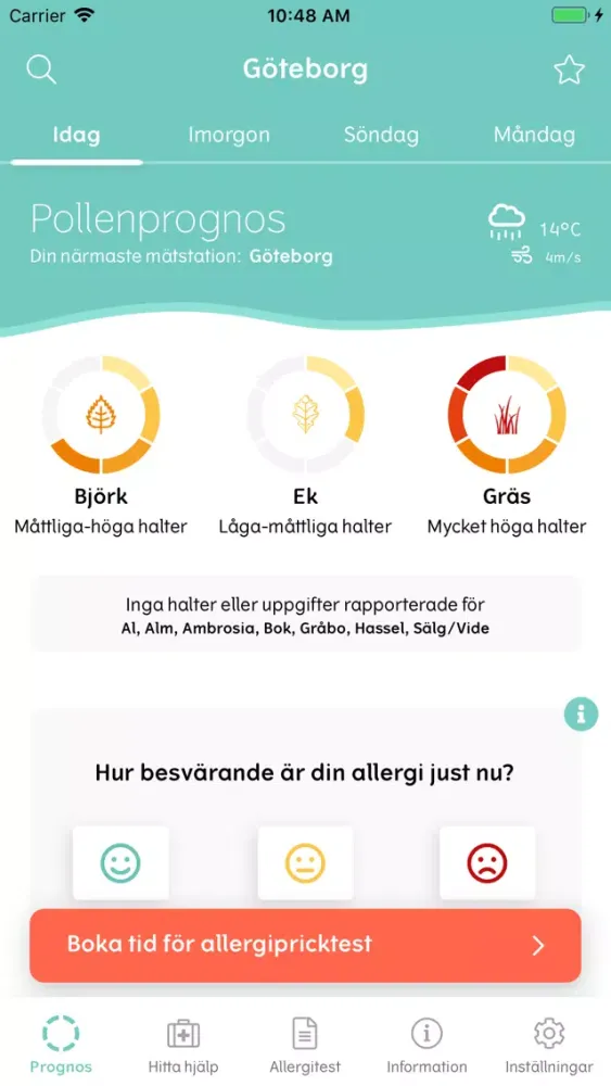 تصاویر Pollenkoll - Dagliga prognoser
