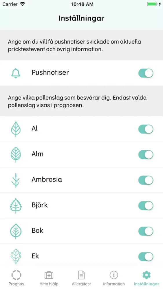 تصاویر Pollenkoll - Dagliga prognoser