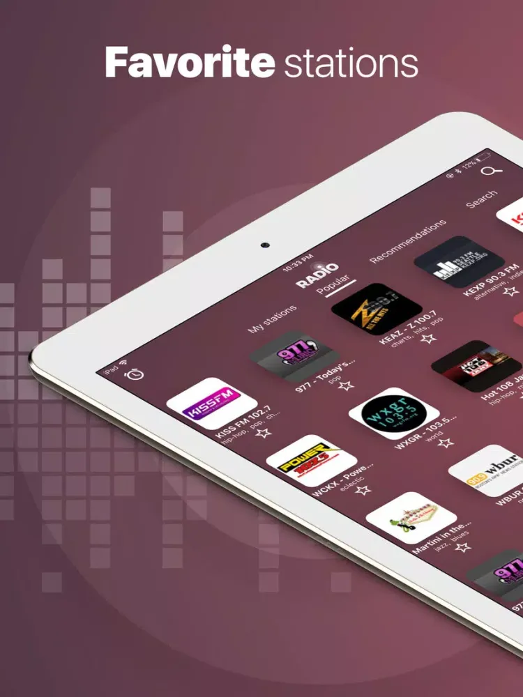 Radio FM - America station app iPad  スクリーンショット