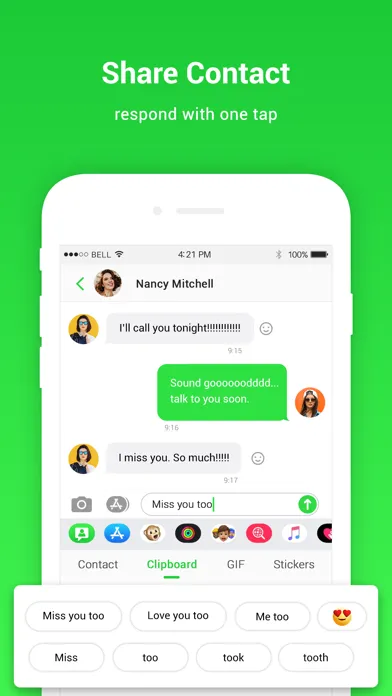 Ảnh chụp màn hình của Messages for contact sharing