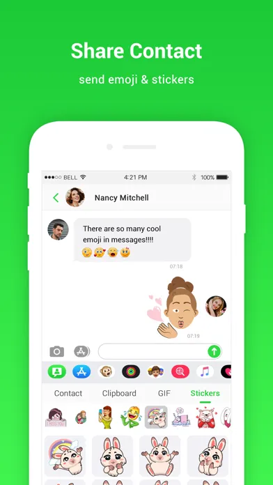 Ảnh chụp màn hình của Messages for contact sharing