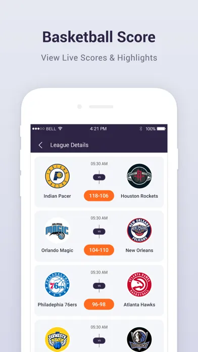 Ảnh chụp màn hình của Live Basketball Score