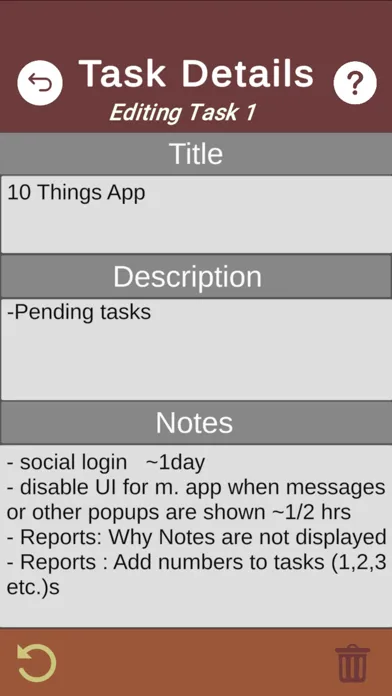 Capturas de pantalla de My 10 Things