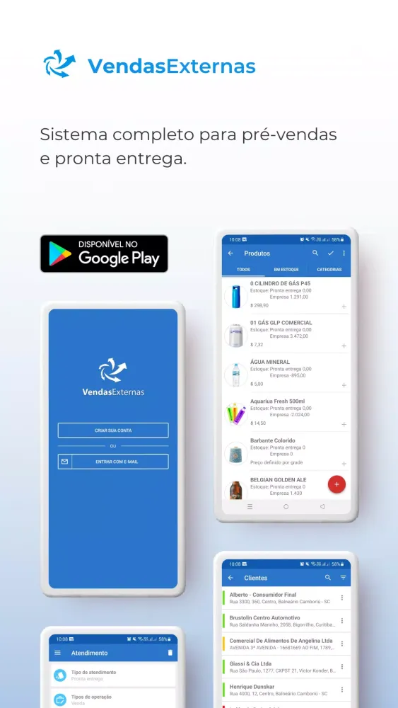 VendasExternas-Suporte Screenshots