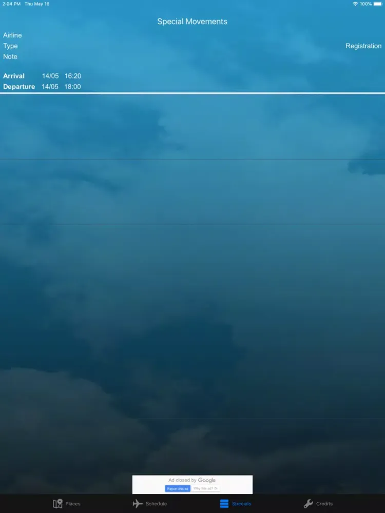 Screenshot di Brussels Airport Spotting iPad 