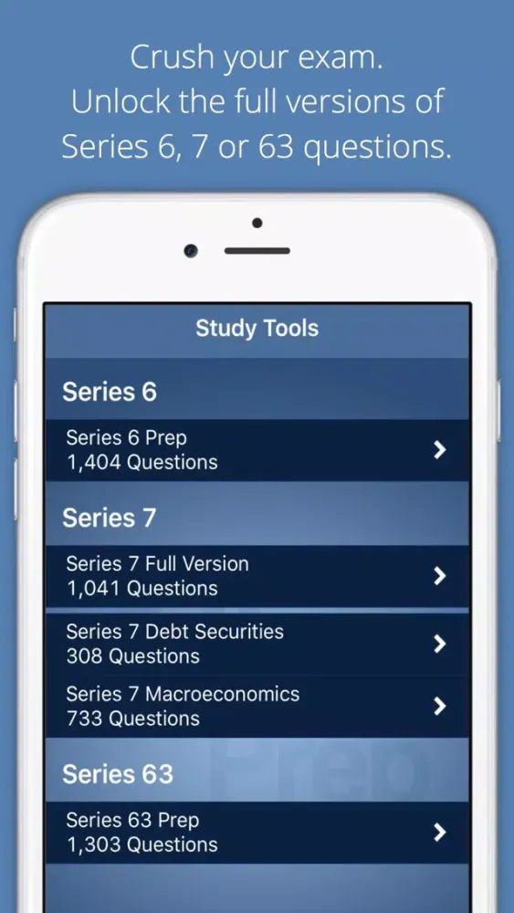 FINRA Series 6, 7, & 63 Prep Screenshots