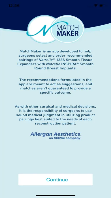 Natrelle® MatchMaker应用截图