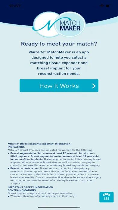 Natrelle® MatchMaker应用截图