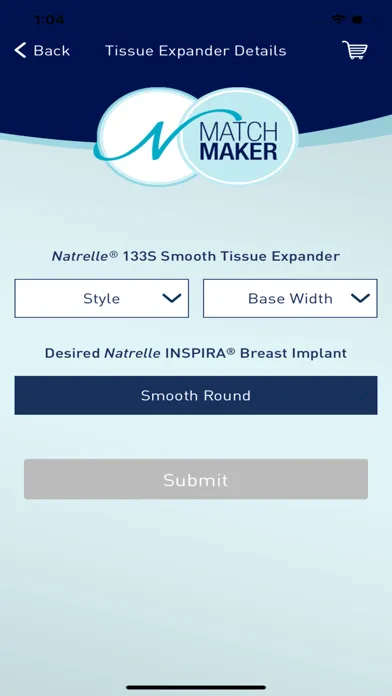 Natrelle® MatchMaker应用截图