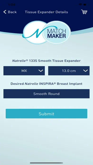 Natrelle® MatchMaker应用截图