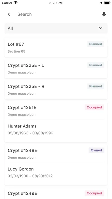 MyCemetery Screenshots
