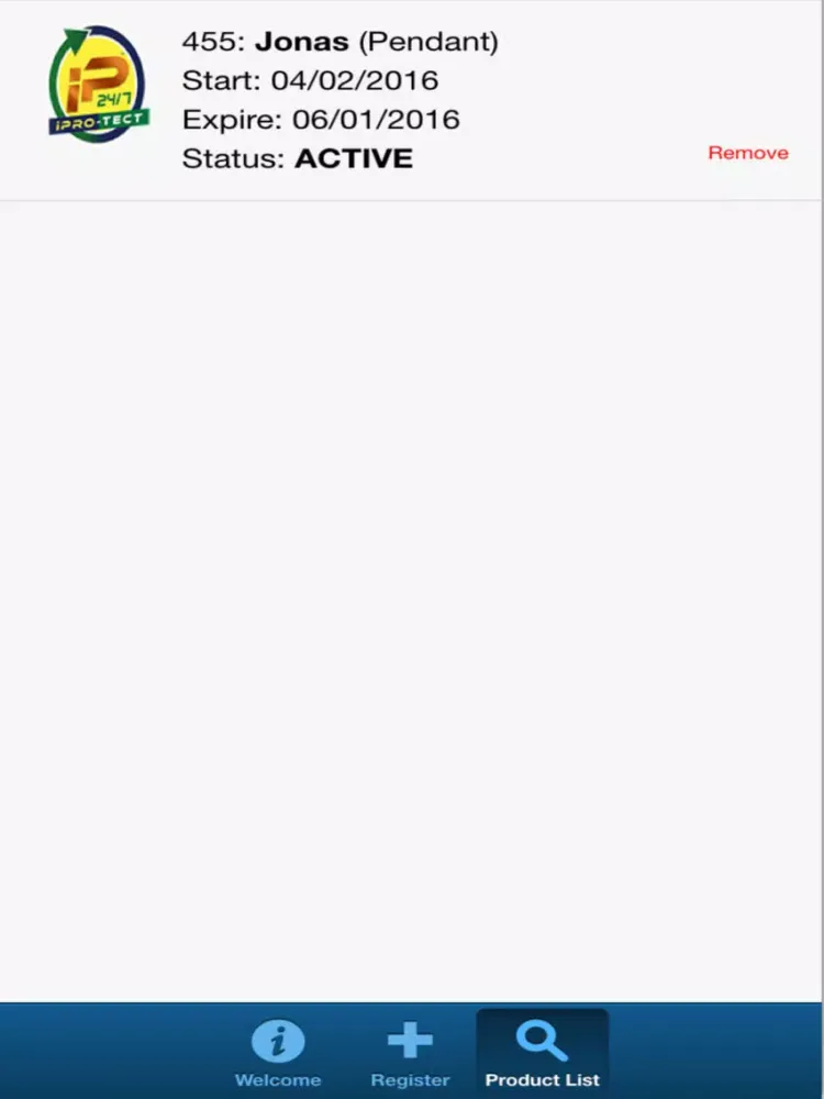 Iprotect 24/7 iPad  スクリーンショット