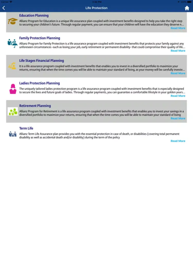 Capturas de pantalla de My Allianz App iPad 