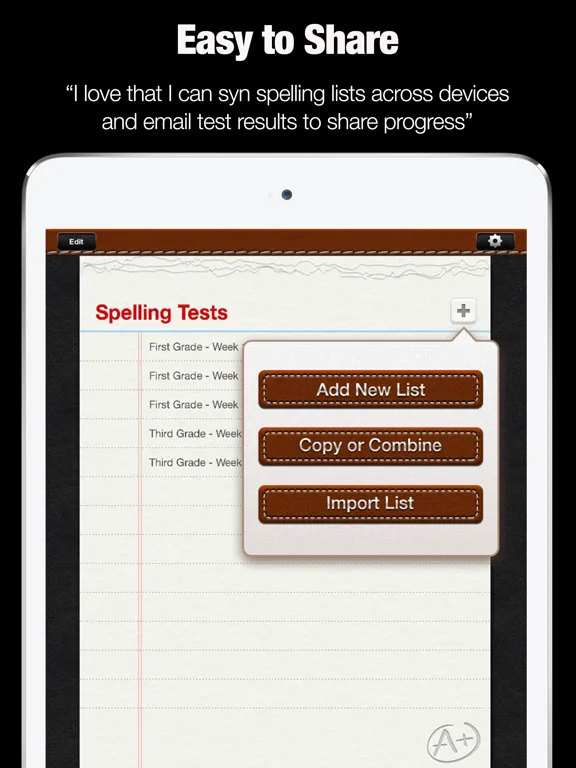 A+ Spelling Test iPad  스크린샷