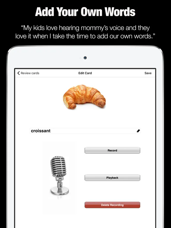 Capturas de pantalla de Flashcards for Kids - First Food Words iPad 