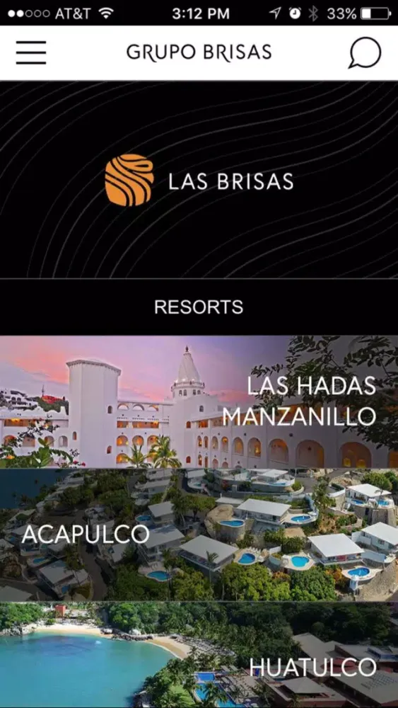 Capturas de tela do Grupo Brisas