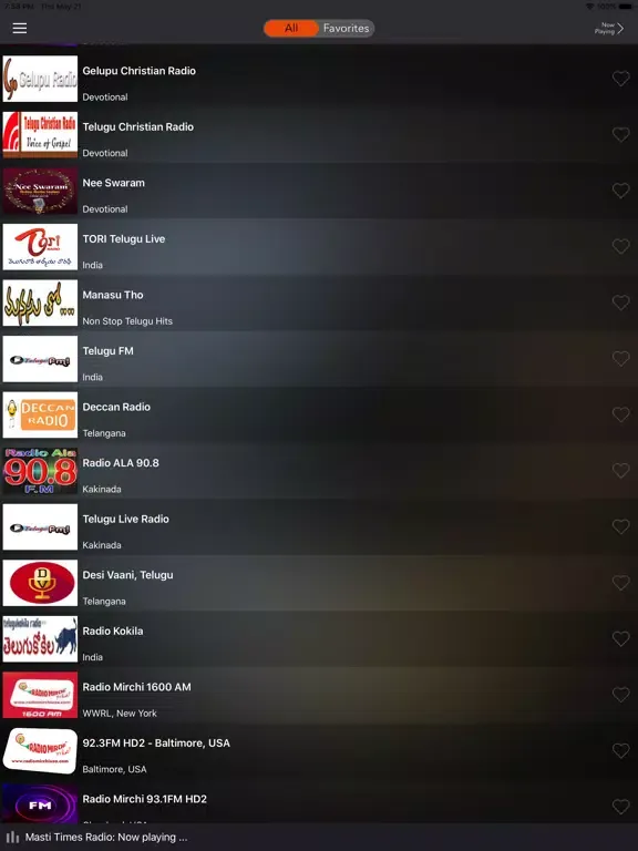 Telugu Radio Pro - Indian FM iPad  스크린샷