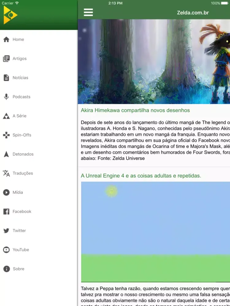 Zelda.com.br iPad 应用截图