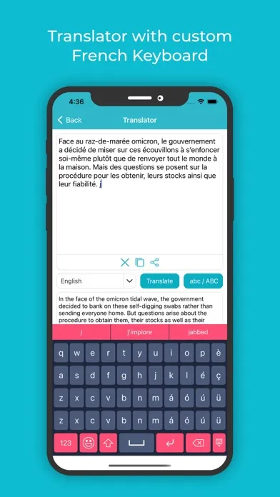ภาพหน้าจอของ French Keyboard: Translator
