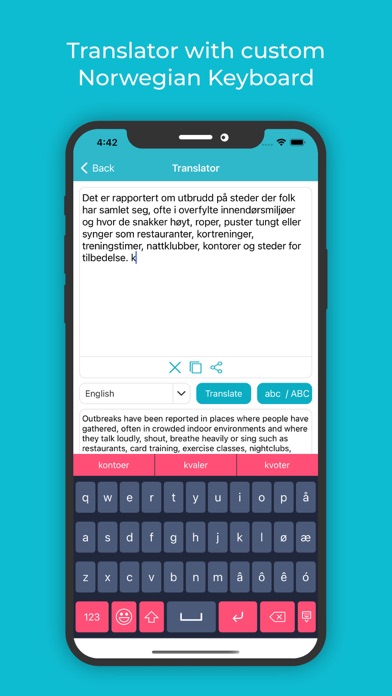 Norwegian Keyboard: Translator Ekran Görüntüleri