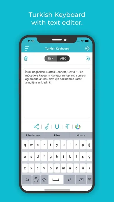 Tangkapan skrin Turkish Keyboard : Translator