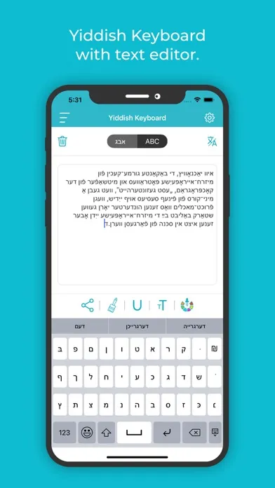 Capturas de tela do Yiddish Keyboard: Translator