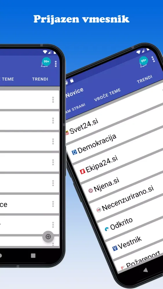 Novice: Lokalno in Svet Screenshots