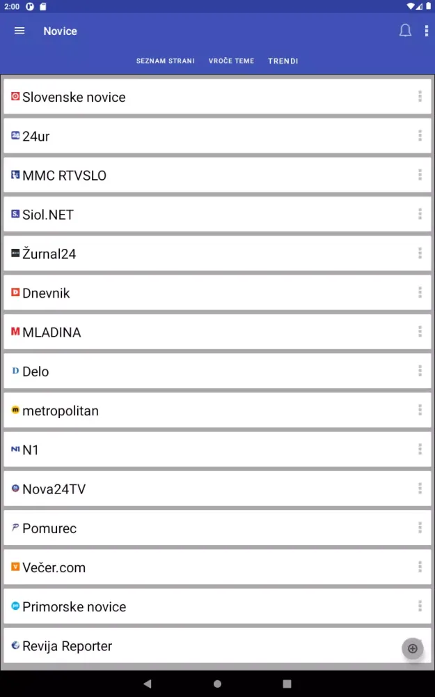 Novice: Lokalno in Svet Screenshots