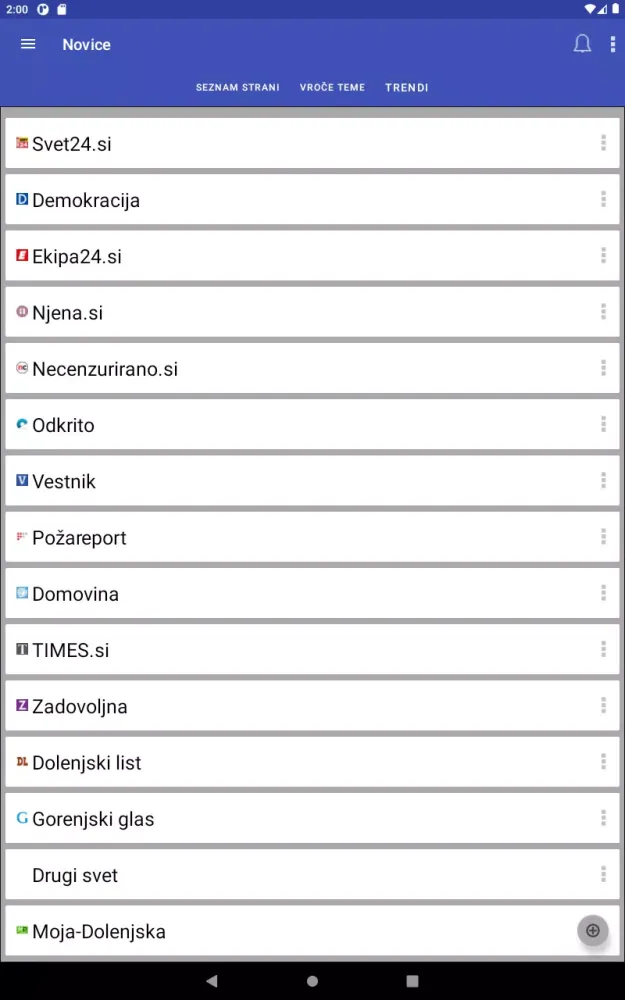 Novice: Lokalno in Svet Screenshots