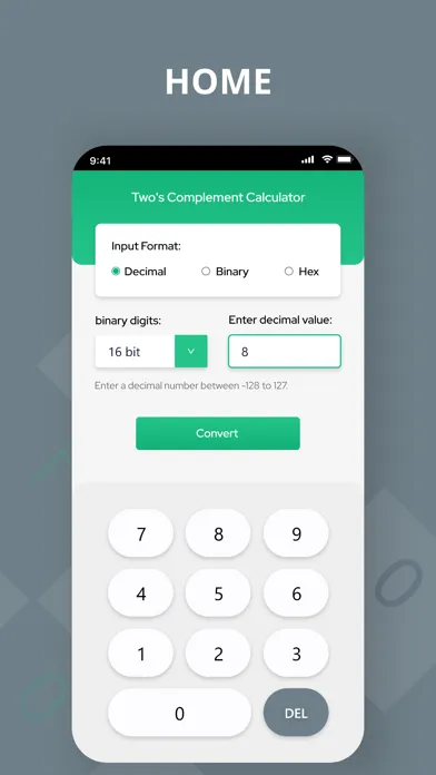 Capturas de pantalla de 2s Complement Calculator