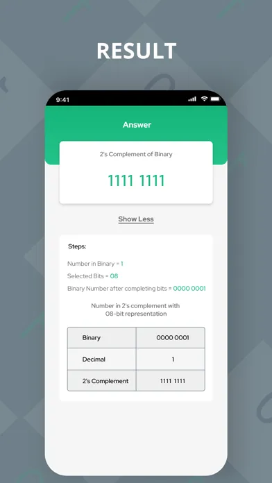 Capturas de pantalla de 2s Complement Calculator